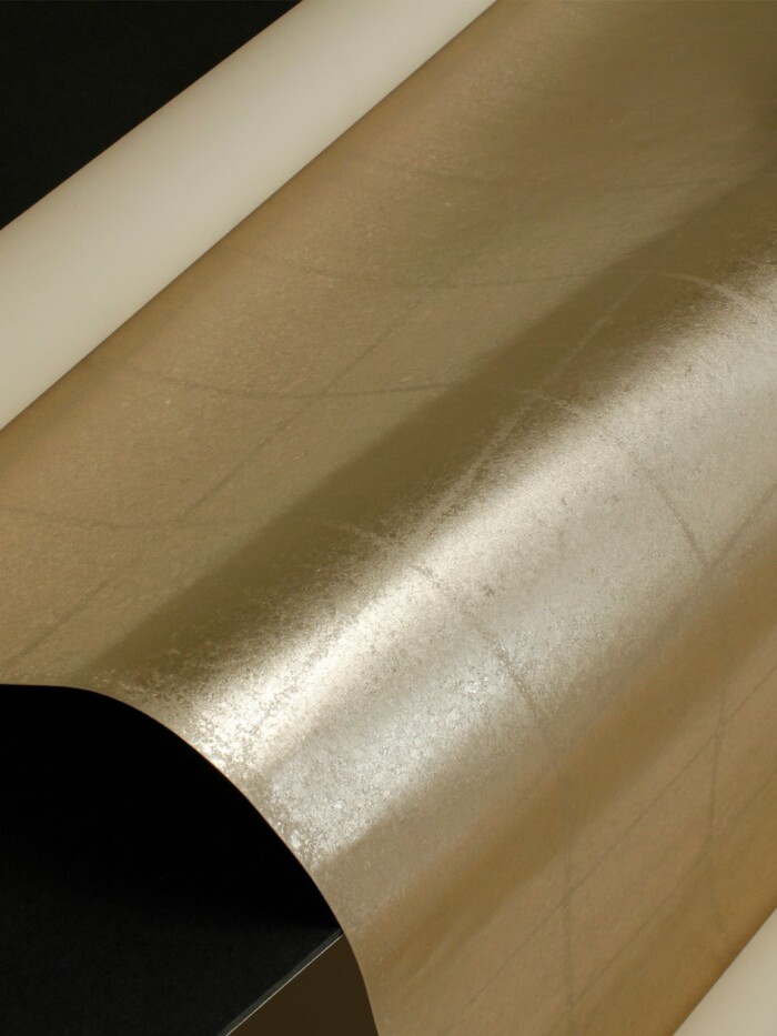 Warm Silver Metal Leaf w/ Grid Remnant - PM600