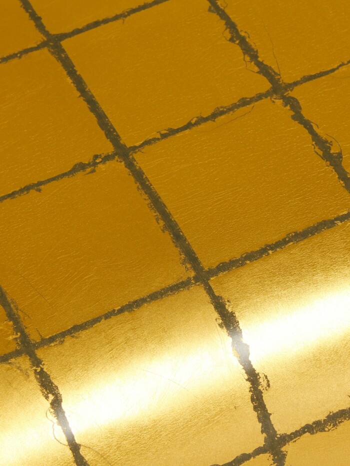 Gold Metal Leaf with Large Black Grid Remnant - PM700 - Image 4