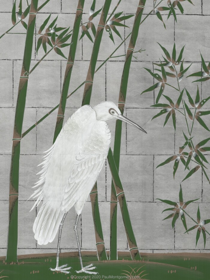 Bamboo & Cranes Green - Image 2