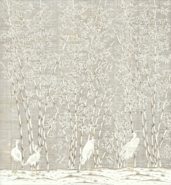 Bamboo & Cranes White - Image 3